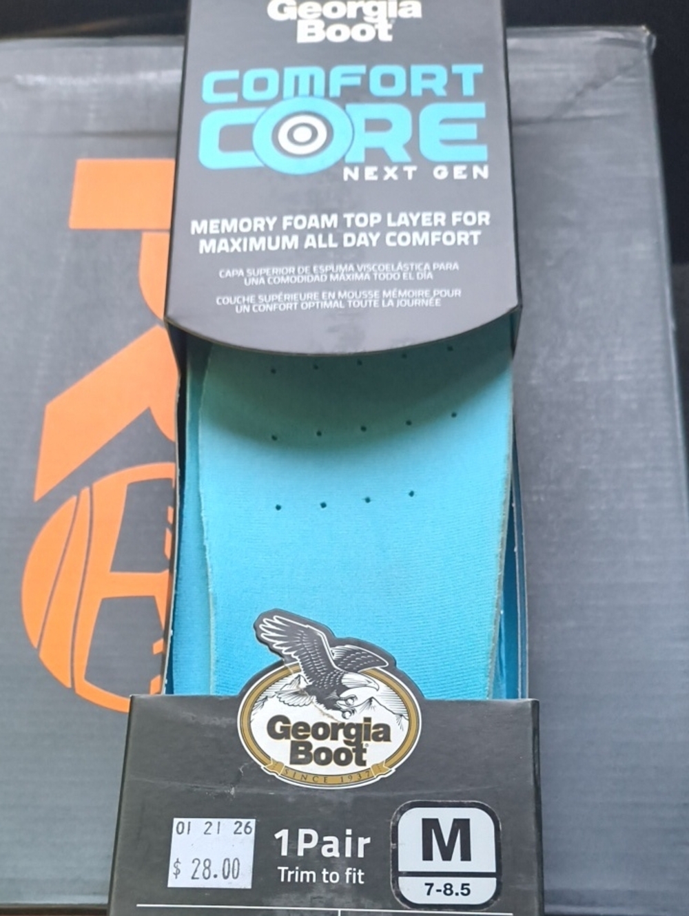 Georgia Boot Teal Comfort Core Memory Foam Insoles